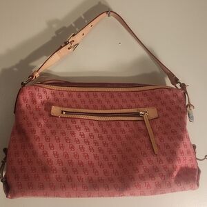 Dooney & Bourke DB Monogram Canvas Signature Logo Shoulder Bag